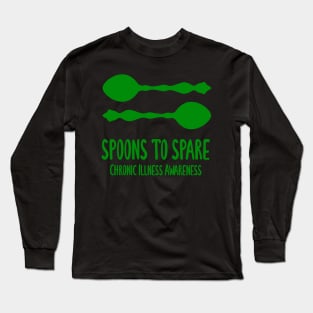 Spoons To Spare - Chronic Illness Awareness (Green) Long Sleeve T-Shirt